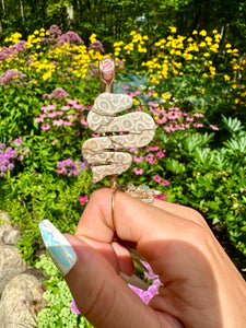 ♡*one of one*♡ 14k gold fossil coral snake smoke ring