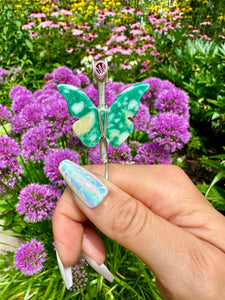 ♡*one of one*♡ sterling silver jade butterfly smoke ring