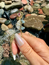 Load image into Gallery viewer, little quartz crystal moon  ☾ smoke ring ♡             **pre-order** ♡