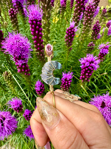 little quartz crystal moon  ☾ smoke ring ♡             **pre-order** ♡