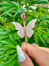 Load image into Gallery viewer, ♡*one of one*♡ 14k gold rose quartz butterfly smoke ring •