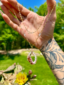 lil portal agate geode necklace