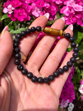 Load image into Gallery viewer, crystal bar lava bracelet