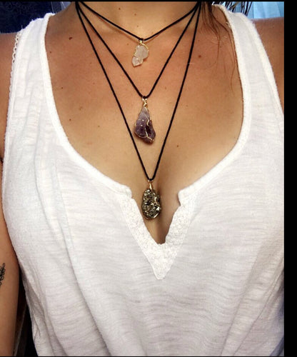 classic stoned crystal necklace