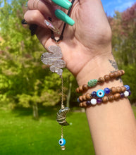 Load image into Gallery viewer, snake druzy labradorite moon protection dangle
