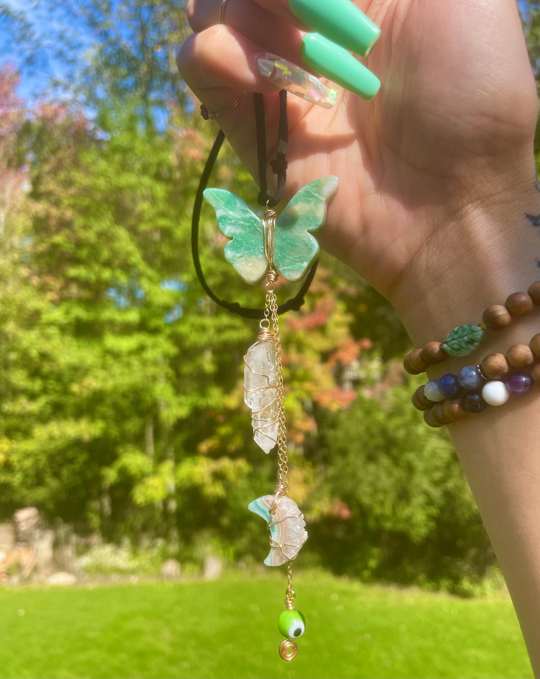 jade butterfly protection dangle