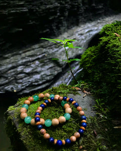natural Aventurine & Lapis Lazuli beaded bracelet set
