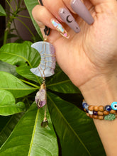 Load image into Gallery viewer, amethyst &amp; agate moon protection dangle