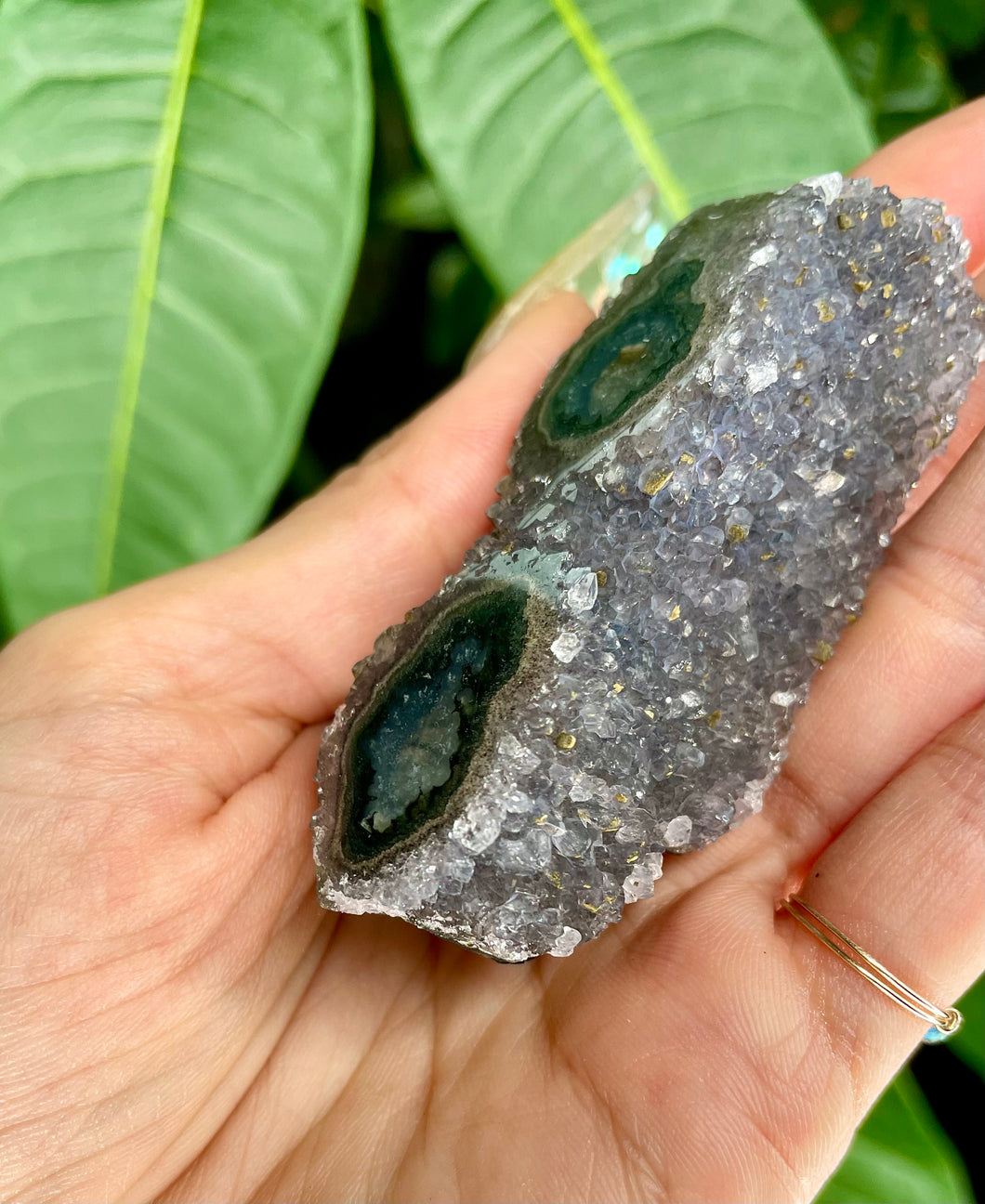 raw galaxy amethyst double stalactite