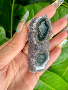 raw galaxy amethyst double stalactite