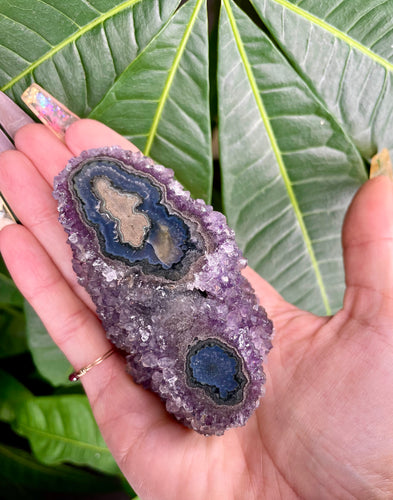 raw amethyst double stalactite