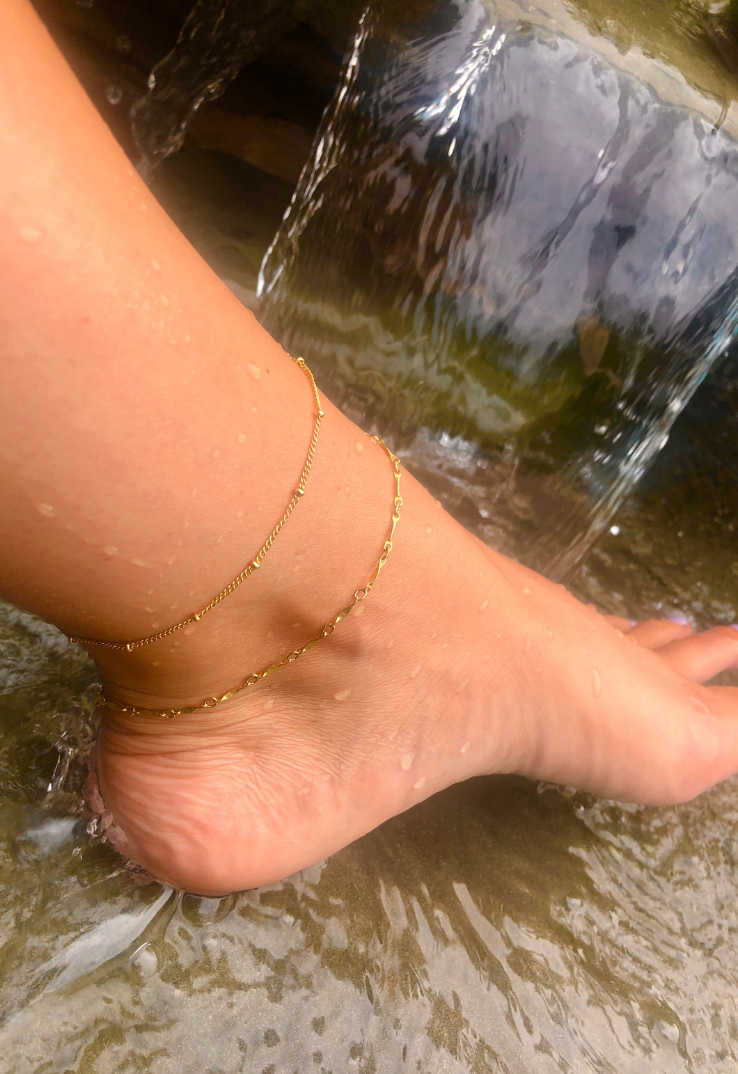 single classic textured anklet- you choose one | sterling silver or gold