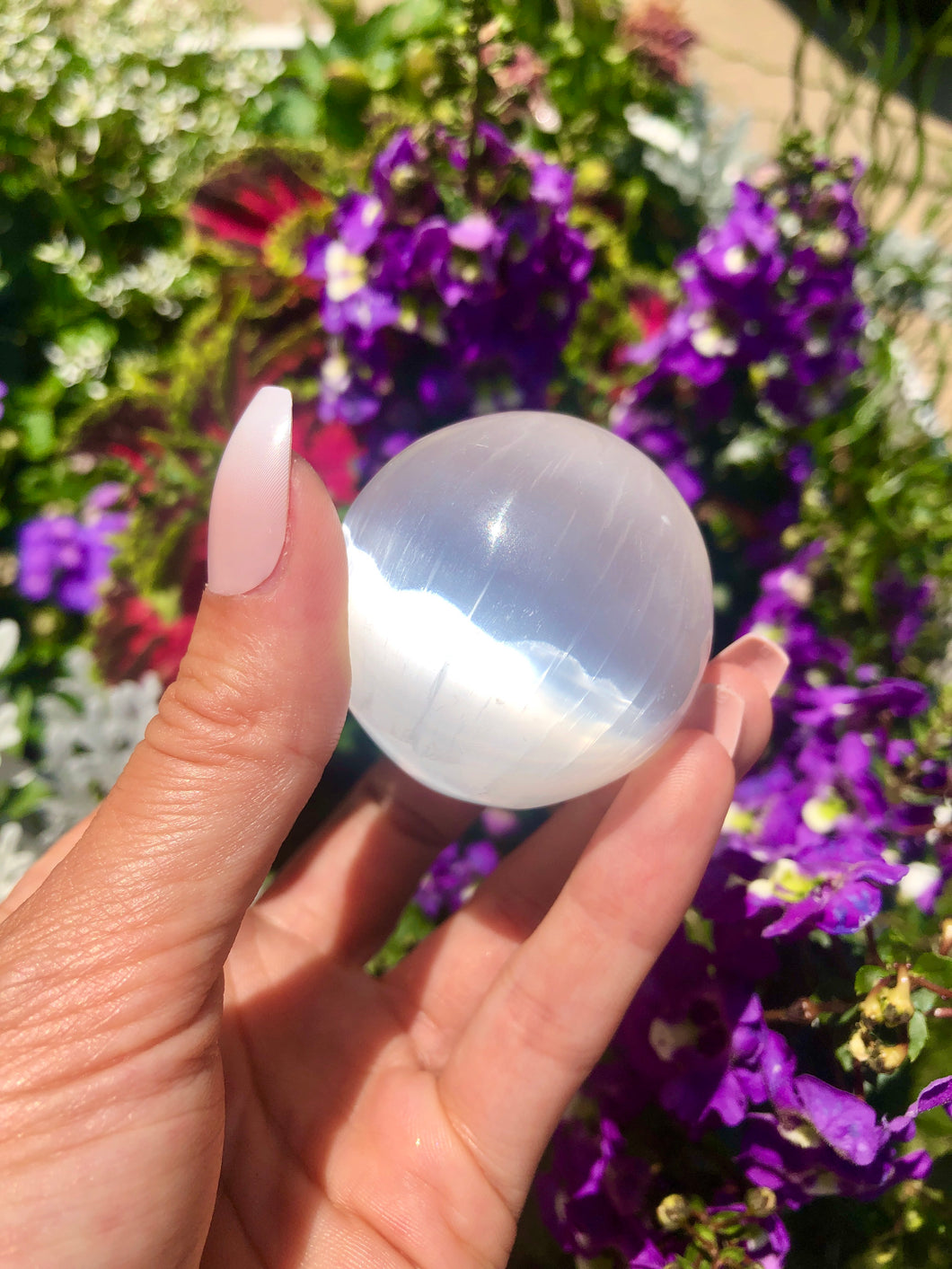 selenite crystal ball