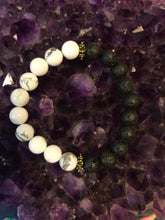 Load image into Gallery viewer, balance howlite &amp; lava bracelet