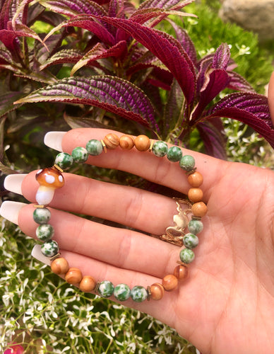 tree agate shroom bracelet