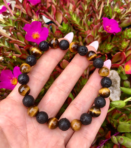 tiger's eye lava bracelet