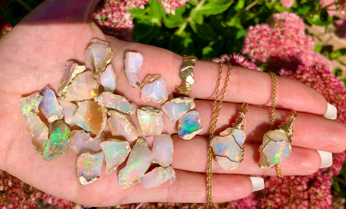 custom raw opal necklace