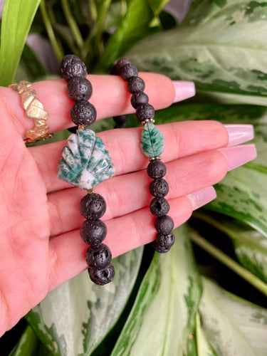 tree agate leaves bracelet set