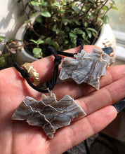 Load image into Gallery viewer, chalcedony crystal bat necklace