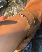 Load image into Gallery viewer, garnet &amp; moonstone crystal anklet