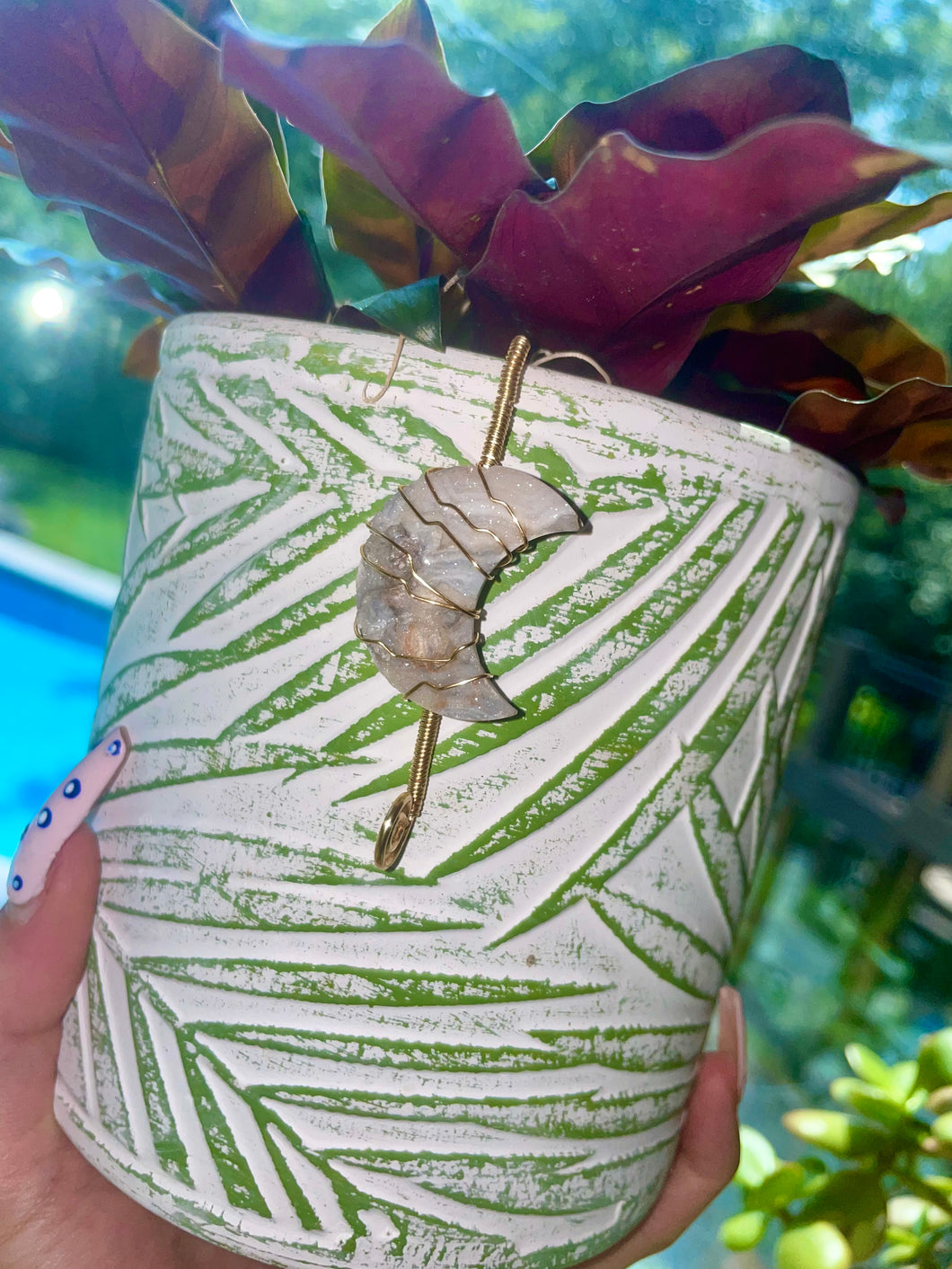 moon crystal pot hanger
