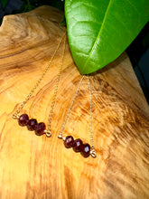Load image into Gallery viewer, garnet bar necklace