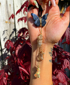 sodalite butterfly raw opal protection dangle