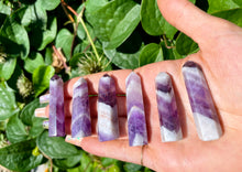 Load image into Gallery viewer, chevron amethyst mini tower