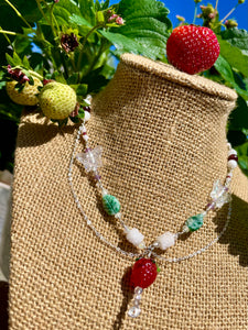 sterling strawberry fairy necklace