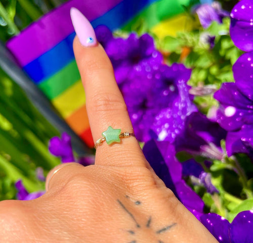 lil star aventurine crystal ring