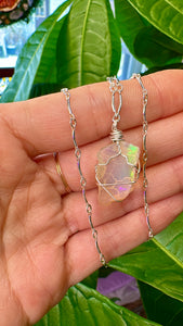 raw opal necklace sterling silver ♡