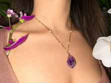 Load image into Gallery viewer, amethyst moonstone necklace gold