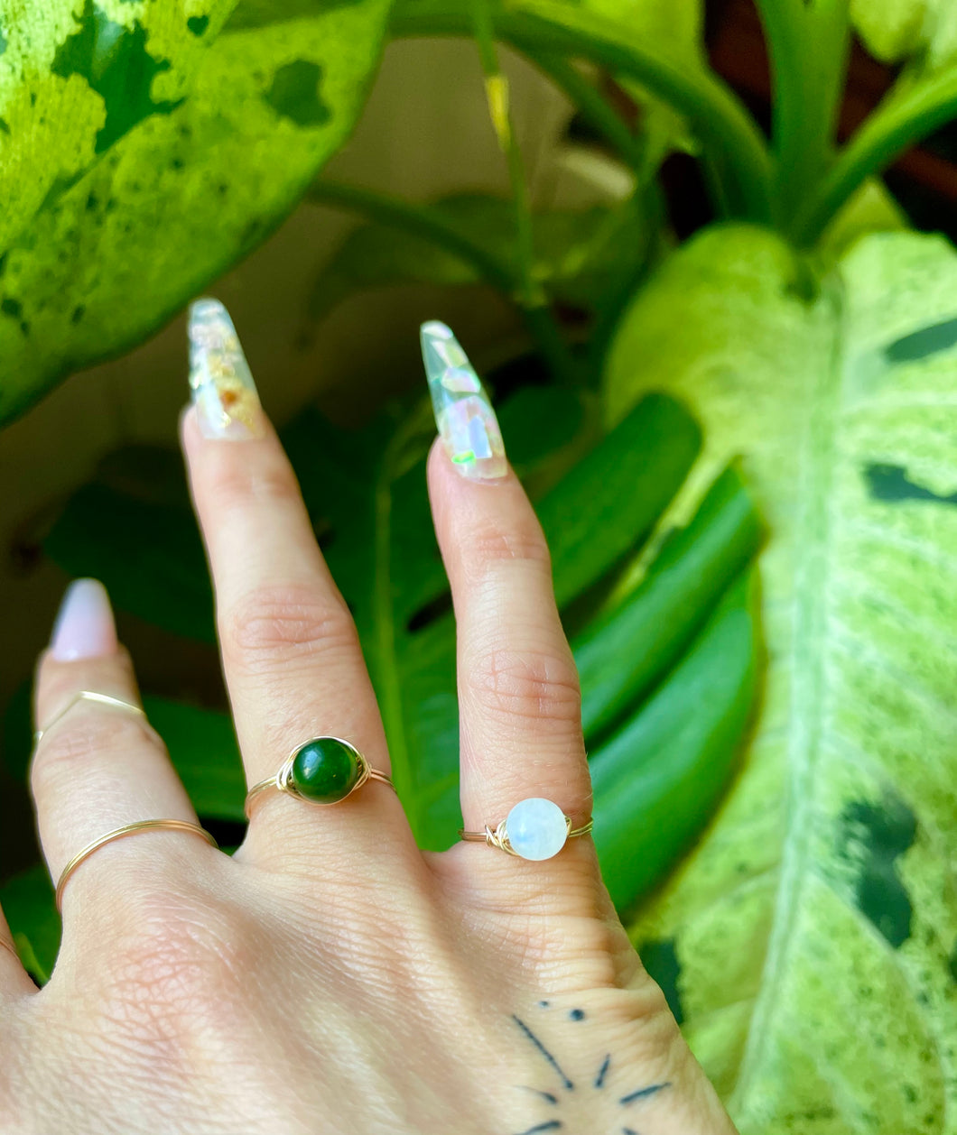 jade crystal ring