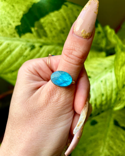 labradorite crystal ring
