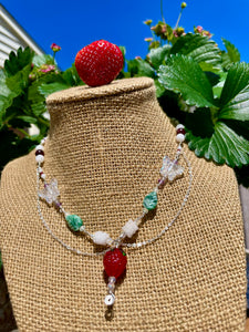 sterling strawberry fairy necklace