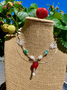 sterling strawberry fairy necklace