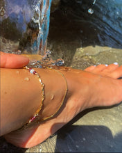 Load image into Gallery viewer, garnet &amp; moonstone crystal anklet