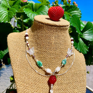 sterling strawberry fairy necklace