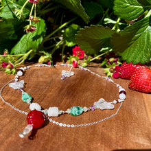 Load image into Gallery viewer, sterling strawberry fairy necklace