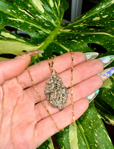 raw pyrite nug necklace  🍃