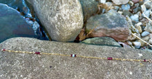 Load image into Gallery viewer, garnet &amp; moonstone crystal anklet