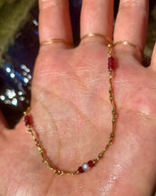 Load image into Gallery viewer, garnet &amp; moonstone crystal anklet