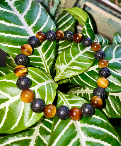 tiger's eye lava bracelet
