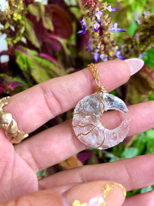 little quartz moon necklace