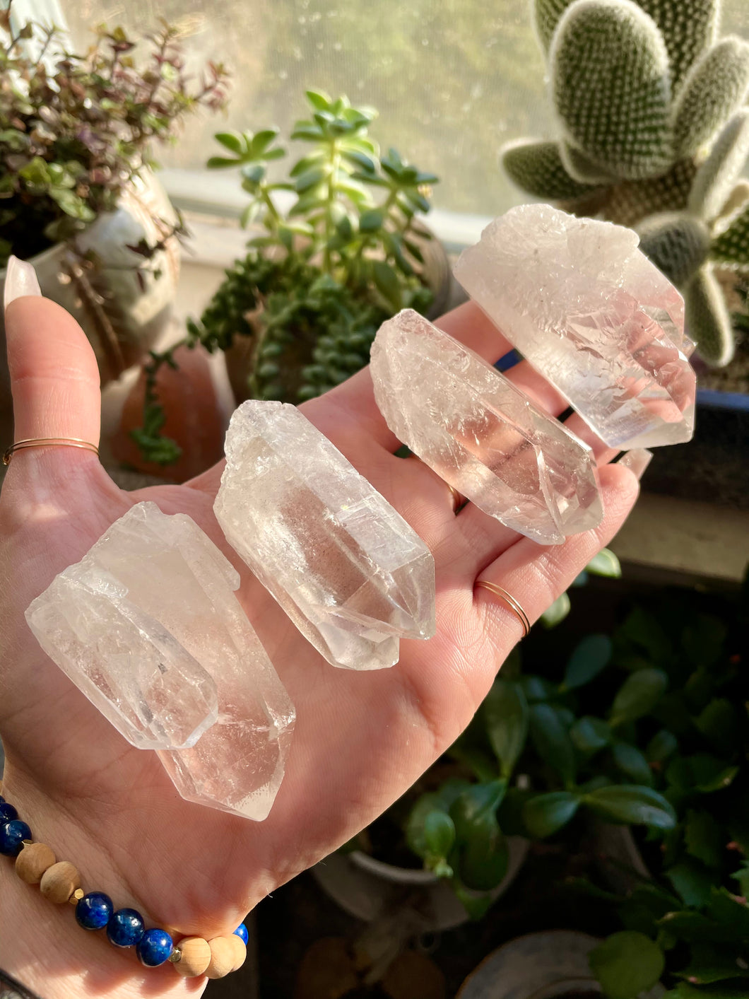 medium clear quartz multi-point crystal