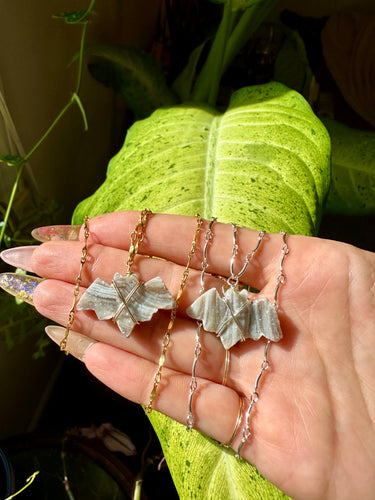 baby bat druzy necklace