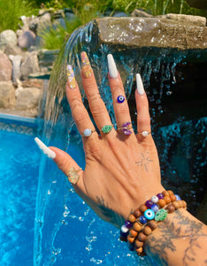 jade leaf crystal ring ♡ handmade for you ♡
