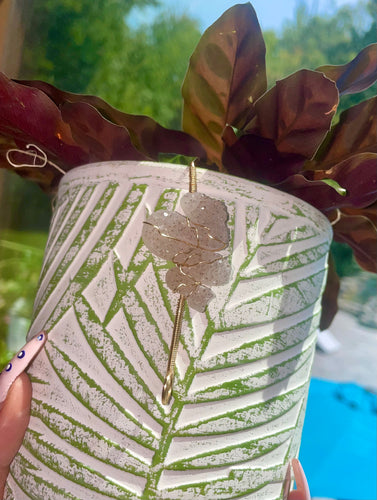 quartz serpent druzy crystal pot hanger