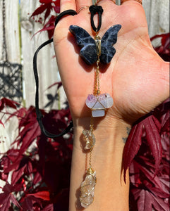 sodalite butterfly shroomie protection dangle