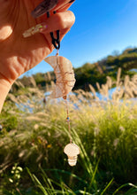 Load image into Gallery viewer, pink amethyst moon quartz schroom protection dangle